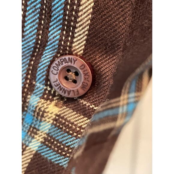 Dixxon Apache Anniversary Edition Brown Plaid Flannel Shirt size Medium - Picture 6 of 11